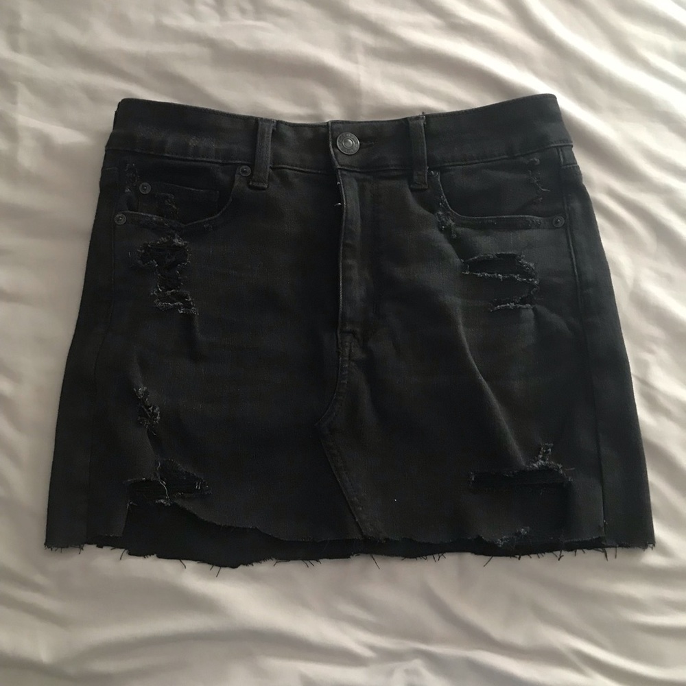 American eagle black denim skirt